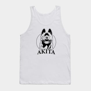 Funny Proud American Akita dog portrait gift Tank Top